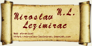 Miroslav Ležimirac vizit kartica